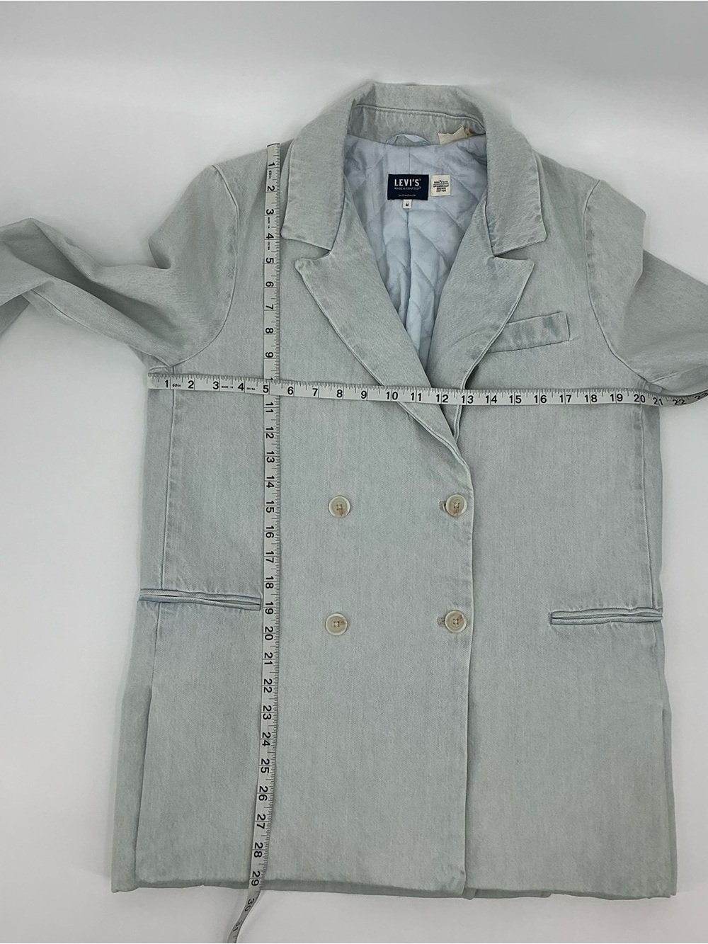 Levi’s Denim Light Wash Double Breasted Jacket/Blazer - Picture 14 of 16